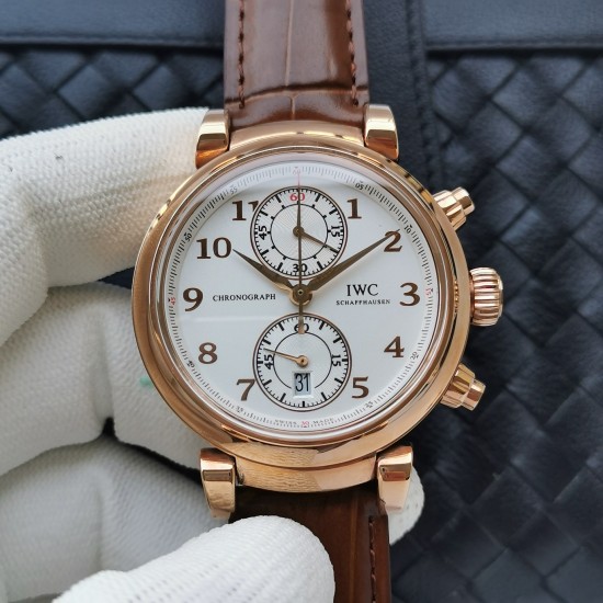 IWC-Da Vinci Chrono Laureus Ed IW393402 RG/LE White Dial ZF Asia 89361