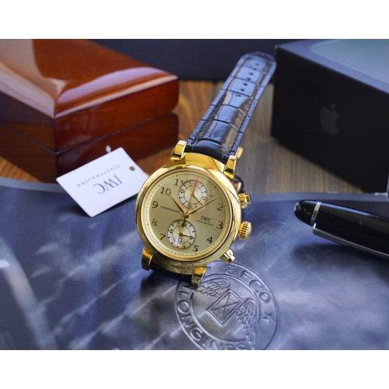 IWC-Da Vinci Chrono Laureus Ed IW393402 RG/LE Black Dial ZF Asia 89361