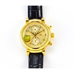 IWC-Da Vinci Chrono Laureus Ed IW393402 YG/LE Gold Dial GBF Asia 89361
