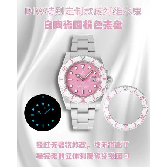 Rolex-Submariner DIW 40mm 904L TI/TI Pink Dial DIWF VR3135