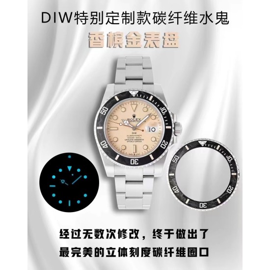 Rolex-Submariner DIW 40mm 904L TI/TI Cream Dial DIWF VR3135