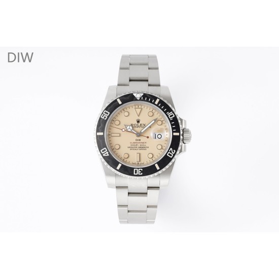 Rolex-Submariner DIW 40mm 904L TI/TI Cream Dial DIWF VR3135