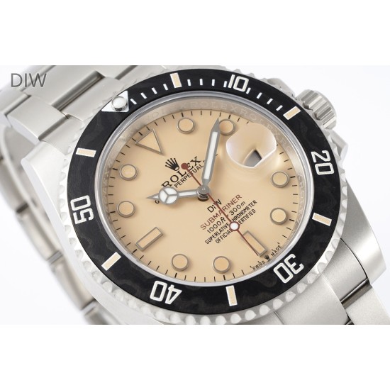 Rolex-Submariner DIW 40mm 904L TI/TI Cream Dial DIWF VR3135