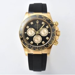 Rolex-Daytona 126518 40mm YG/RU Black/Dia Clean SH4131 Super Clone