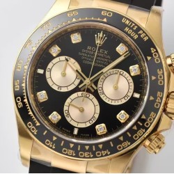 Rolex-Daytona 126518 40mm YG/RU Black/Dia Clean SH4131 Super Clone