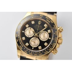 Rolex-Daytona 126518 40mm YG/RU Black/Dia Clean SH4131 Super Clone