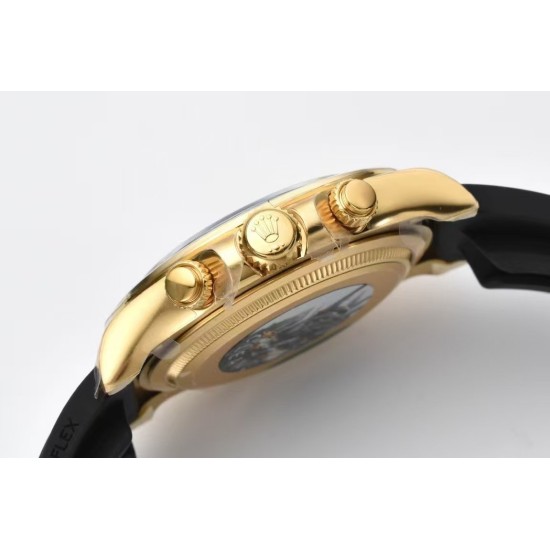 Rolex-Daytona 126518 40mm YG/RU Black/Dia Clean SH4131 Super Clone