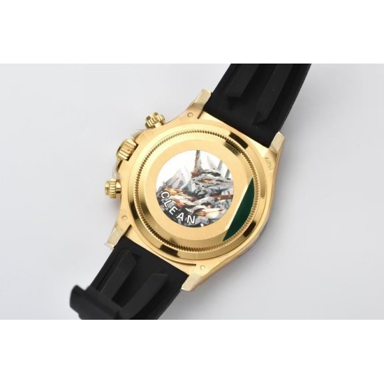 Rolex-Daytona 126518 40mm YG/RU Black/Dia Clean SH4131 Super Clone