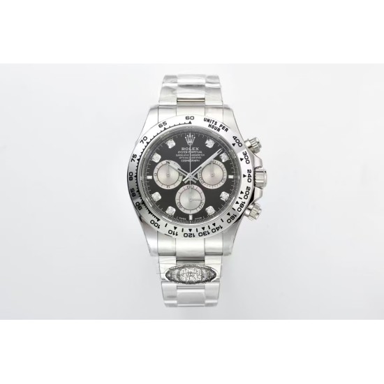 Rolex-Daytona 126509 40mm SS/SS Black/Dia Clean SH4131 Super Clone