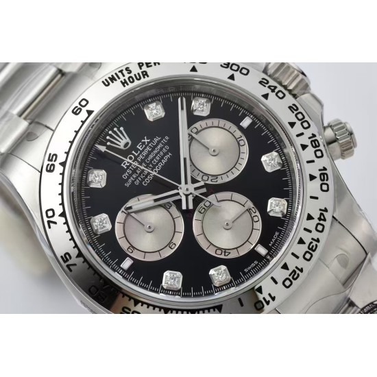 Rolex-Daytona 126509 40mm SS/SS Black/Dia Clean SH4131 Super Clone