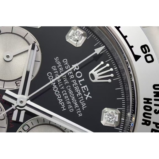 Rolex-Daytona 126509 40mm SS/SS Black/Dia Clean SH4131 Super Clone