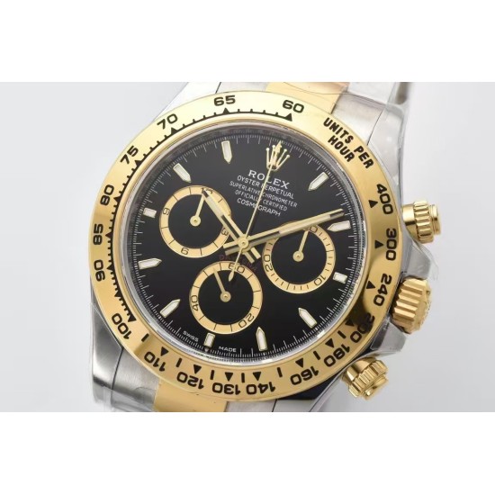 Rolex-Daytona 126503 40mm YG/SS Black/Stk Clean SH4131 Super Clone