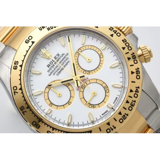 Rolex-Daytona 126503 40mm YG/SS White/Stk Clean SH4131 Super Clone