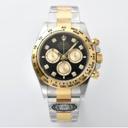 Rolex-Daytona 126503 40mm YG/SS Black/Dia Clean SH4131 Super Clone