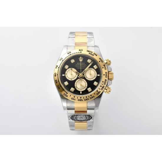 Rolex-Daytona 126503 40mm YG/SS Black/Dia Clean SH4131 Super Clone