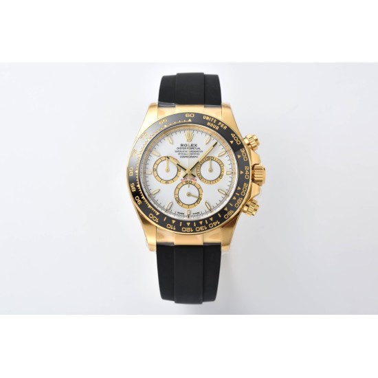 Rolex-Daytona 126518 40mm YG/RU White/Stk Clean SH4131 Super Clone