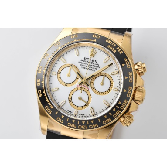 Rolex-Daytona 126518 40mm YG/RU White/Stk Clean SH4131 Super Clone