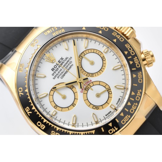 Rolex-Daytona 126518 40mm YG/RU White/Stk Clean SH4131 Super Clone