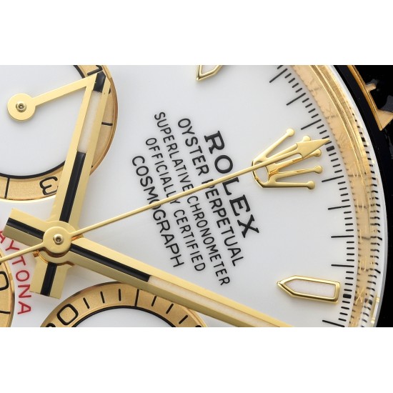 Rolex-Daytona 126518 40mm YG/RU White/Stk Clean SH4131 Super Clone