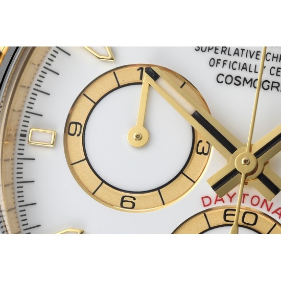 Rolex-Daytona 126518 40mm YG/RU White/Stk Clean SH4131 Super Clone