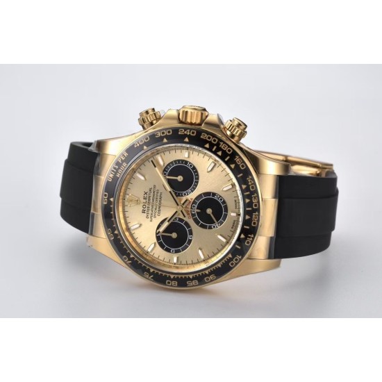 Rolex-Daytona 126518 40mm YG/RU Gold/Black Clean SH4131 Super Clone
