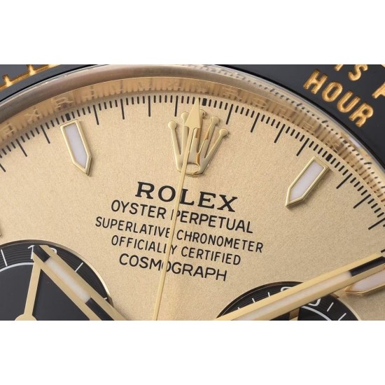Rolex-Daytona 126518 40mm YG/RU Gold/Black Clean SH4131 Super Clone