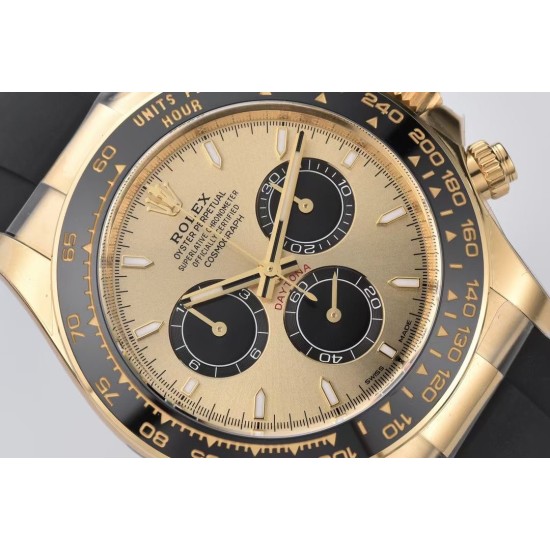 Rolex-Daytona 126518 40mm YG/RU Gold/Black Clean SH4131 Super Clone