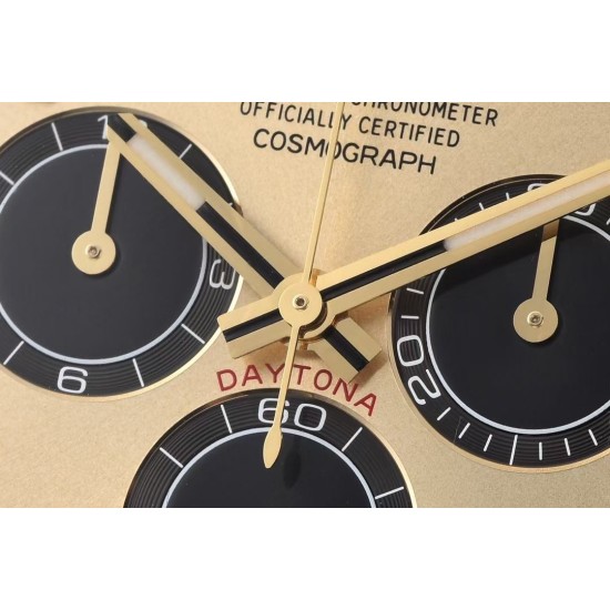 Rolex-Daytona 126518 40mm YG/RU Gold/Black Clean SH4131 Super Clone