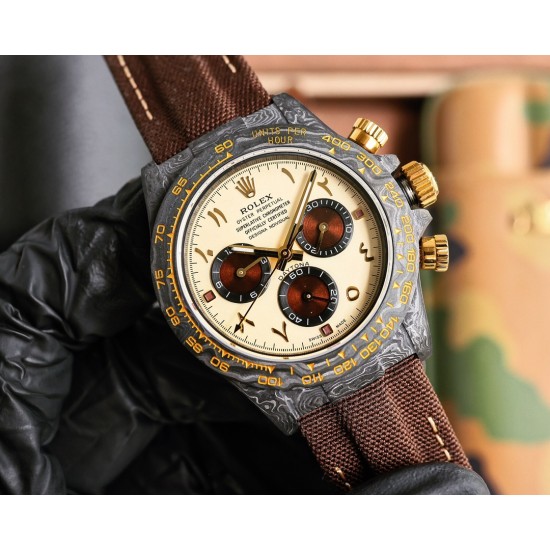 Rolex-Daytona Diw 40mm Carbon/NY Cream/Black TWF SA4130