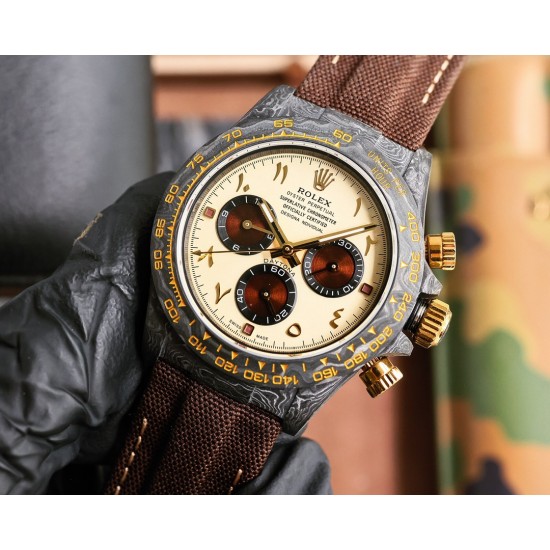 Rolex-Daytona Diw 40mm Carbon/NY Cream/Black TWF SA4130