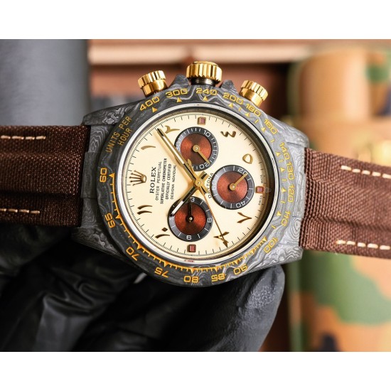 Rolex-Daytona Diw 40mm Carbon/NY Cream/Black TWF SA4130