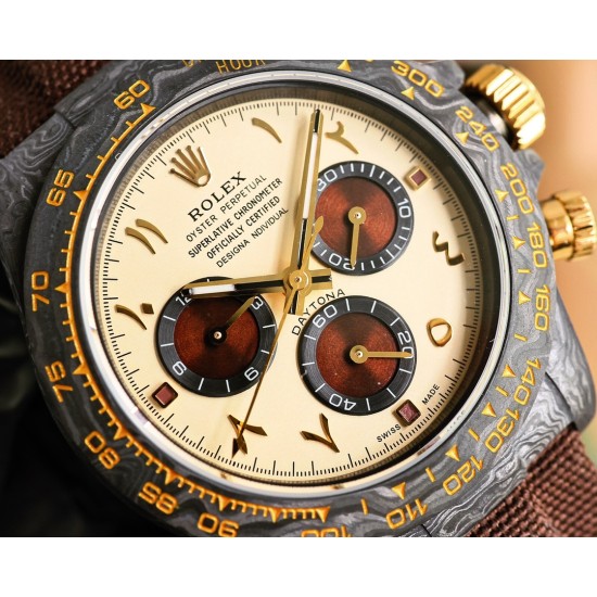 Rolex-Daytona Diw 40mm Carbon/NY Cream/Black TWF SA4130