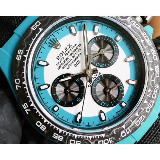 Rolex-Daytona Diw 40mm Carbon/NY Blue/White Dial TWF DD4801