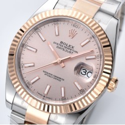 Rolex-Datejust 126331 41mm Oys RG/SS Champagne/Stk Clean SH3235