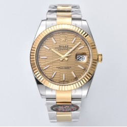 Rolex-Datejust 126333 41mm Oys YG/SS Gold Texetured Dial Clean VR3235
