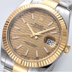 Rolex-Datejust 126333 41mm Oys YG/SS Gold Texetured Dial Clean VR3235