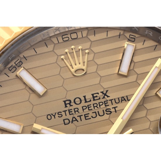 Rolex-Datejust 126333 41mm Oys YG/SS Gold Texetured Dial Clean VR3235