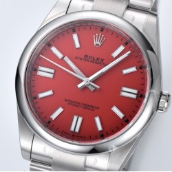 Rolex-Oyster Perpetual 124300 41mm SS/SS Red/Stk Clean VR3230