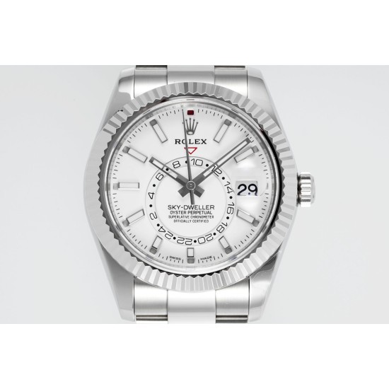 Rolex-SkyDweller 326934 42mm Oys SS/SS White Dial ZF A2824