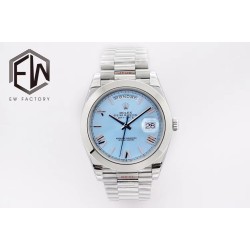 Rolex-DayDate 40mm SS/SS Blue/Rmn EWF A2836