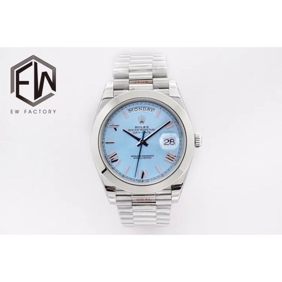 Rolex-DayDate 40mm SS/SS Blue/Rmn EWF A2836