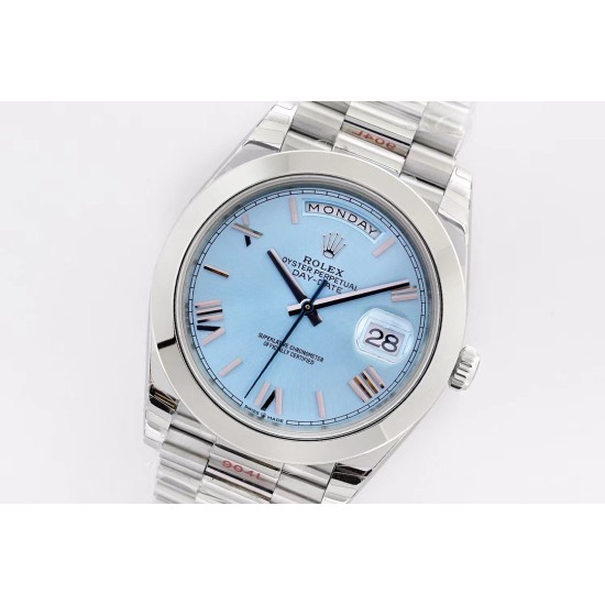 Rolex-DayDate 40mm SS/SS Blue/Rmn EWF A2836