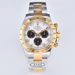 Rolex-Daytona 116523 40MM YG/SS White/Blk Clean DD4130