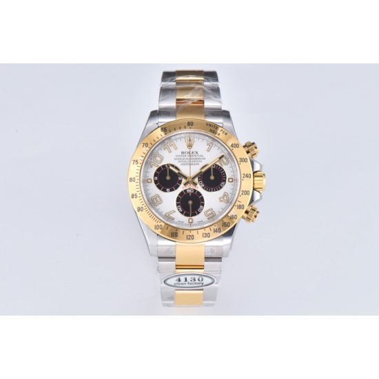 Rolex-Daytona 116523 40MM YG/SS White/Blk Clean DD4130