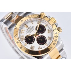 Rolex-Daytona 116523 40MM YG/SS White/Blk Clean DD4130
