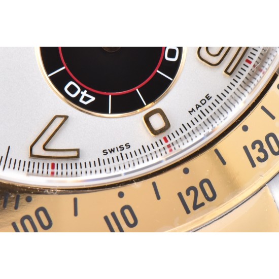 Rolex-Daytona 116523 40MM YG/SS White/Blk Clean DD4130