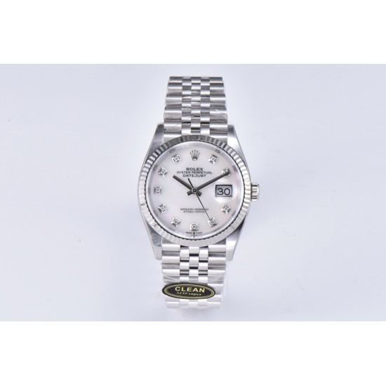 Rolex-Datejust 126234 36mm Jub SS/SS Mop/Mois Clean VR3235