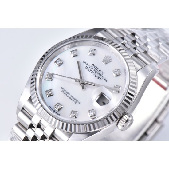 Rolex-Datejust 126234 36mm Jub SS/SS Mop/Mois Clean VR3235