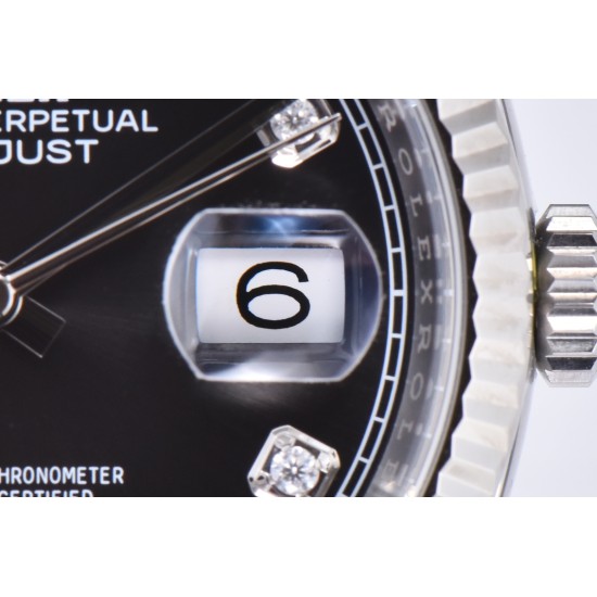 Rolex-Datejust 126234 36mm Jub SS/SS Black/Mois Clean VR3235