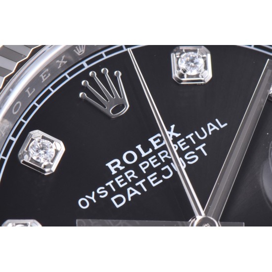 Rolex-Datejust 126234 36mm Jub SS/SS Black/Mois Clean VR3235